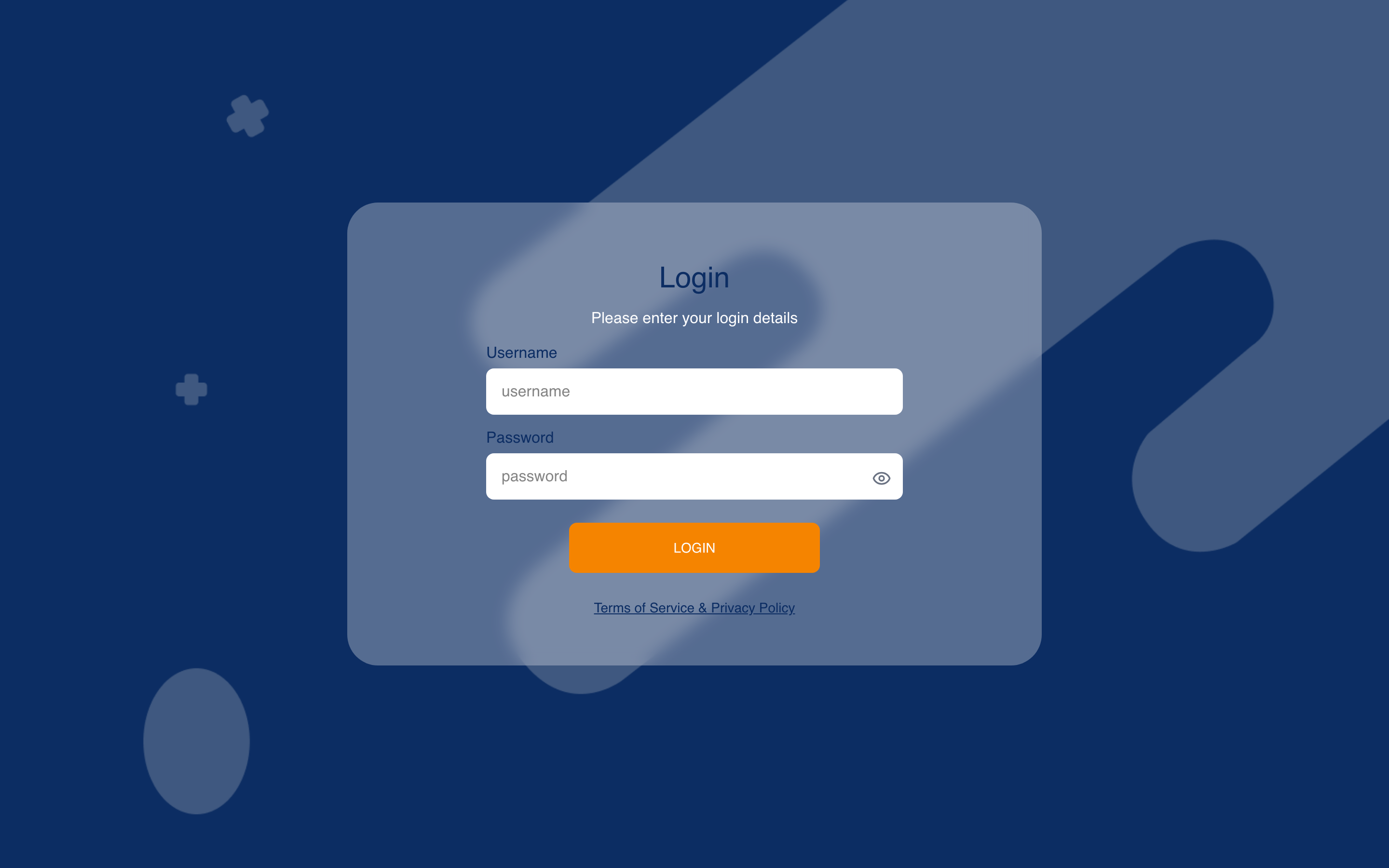 Admin sign-in page with username, password and LOGIN